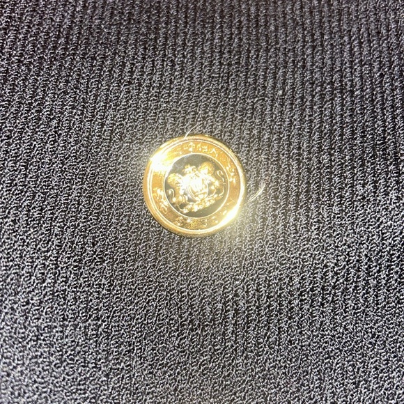 St. John Basics Double Breasted Santana Knit Jacket in Black - Picture 8 of 12